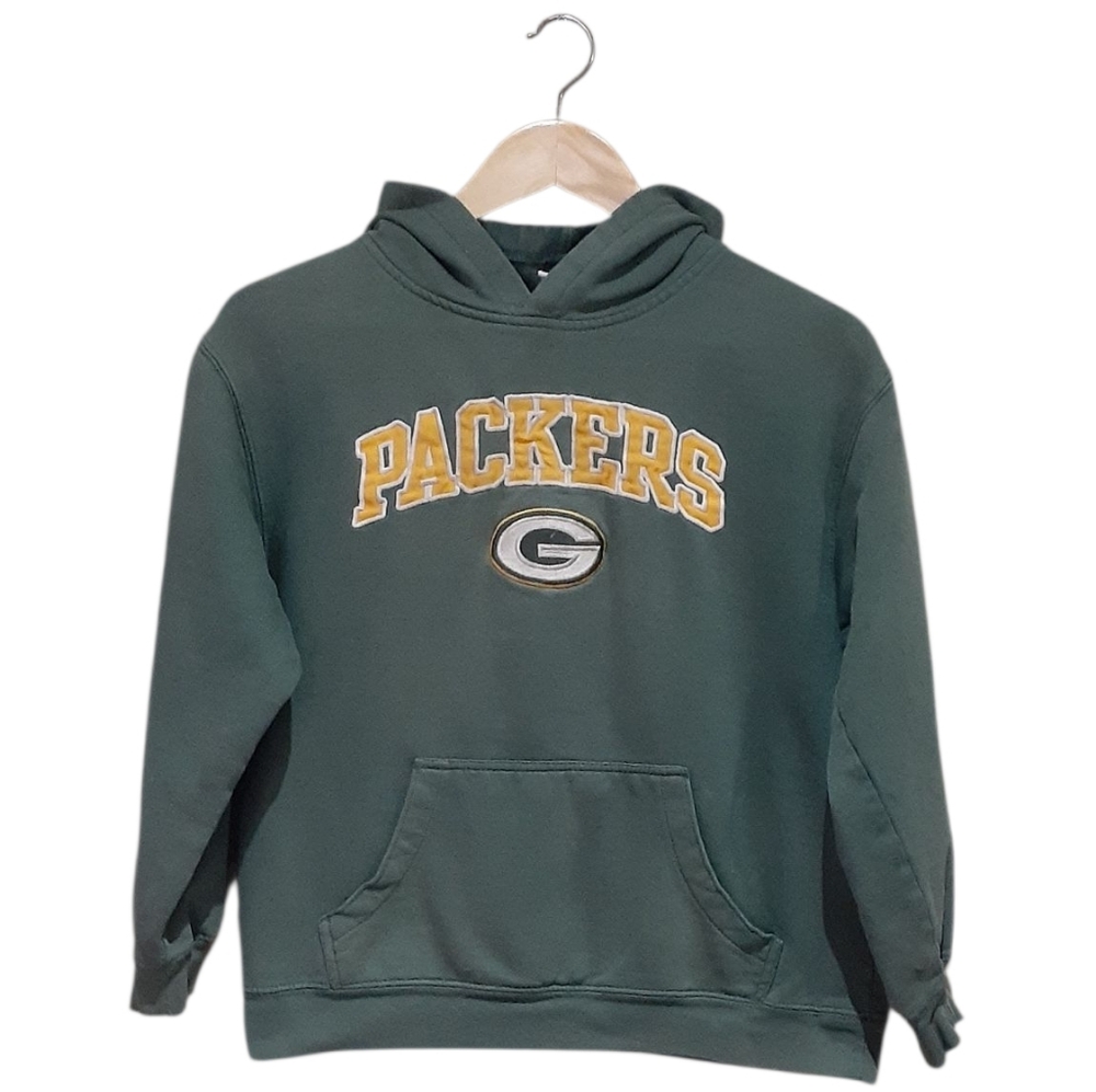 NFL Team Apparel Green Bay Packers Youth L (14/16) Hoodie Sweatshirt Green